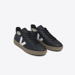V-12 LEATHER BLACK WHITE DUNE