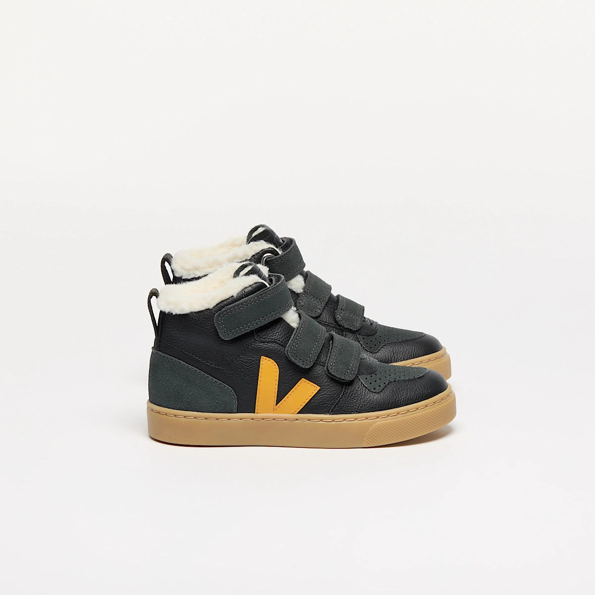 V-10 MID FURED LEATHER BALCK OURO GRAFITE